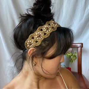 Anthropologie Headband Beaded Embellished